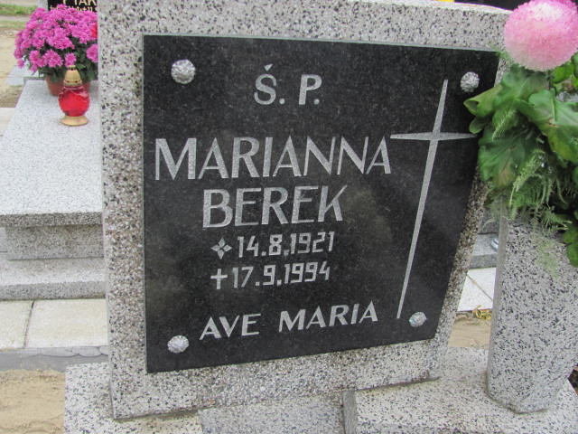 Marianna Berek 1921 Krotoszyn - Grobonet - Wyszukiwarka osób pochowanych