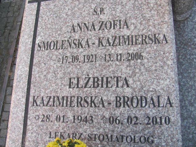 ANNA ZOFIA Smoleńska Kazimierska 1921 Krotoszyn - Grobonet - Wyszukiwarka osób pochowanych