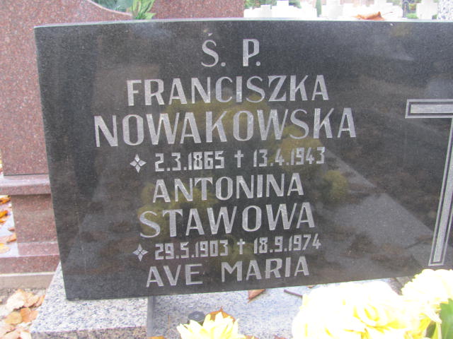 Franciszka Nowakowska 1865 Krotoszyn - Grobonet - Wyszukiwarka osób pochowanych