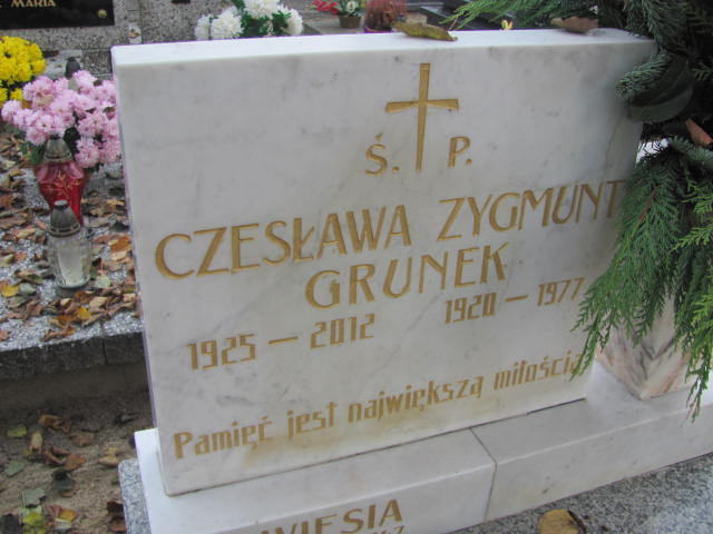 Czesława Grunek 1925 Krotoszyn - Grobonet - Wyszukiwarka osób pochowanych