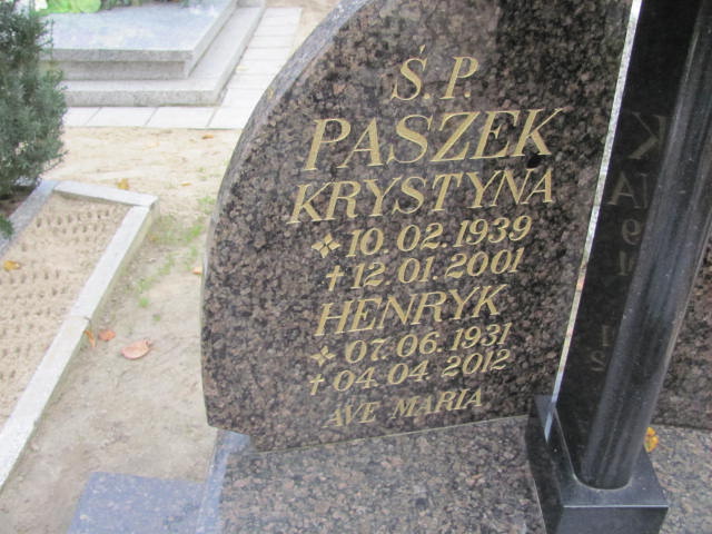 Krystyna Paszek 1939 Krotoszyn - Grobonet - Wyszukiwarka osób pochowanych